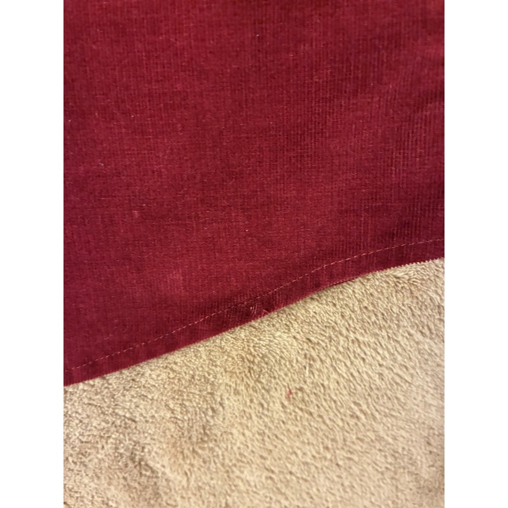 VTG Y2K Womens Burgundy Corduroy Shacket Snap Closure Top Cranberry Red Medium - Picture 13 of 13
